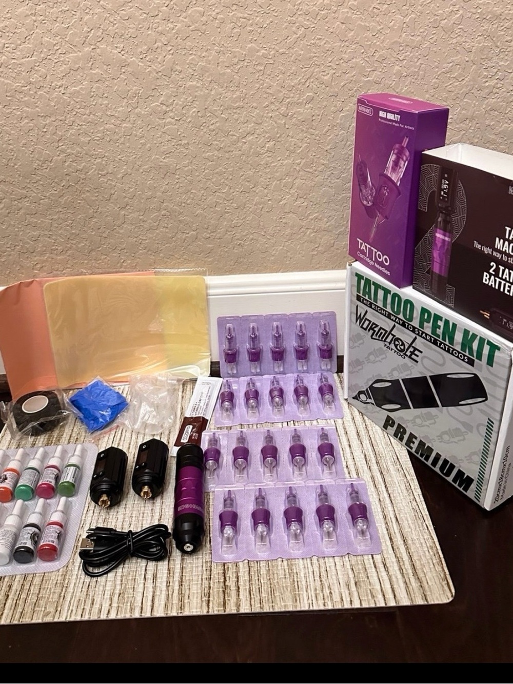 Wireless Ta ttoo Kit Dual Batteries